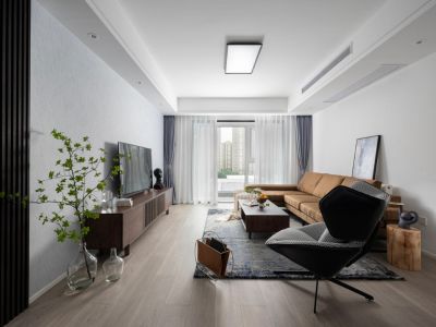 绿城云栖玫瑰园130㎡三居室现代风格装修案例