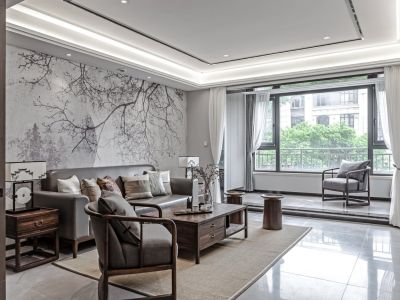 恒宇国际观邸中式风160平米四居室设计效果图案例