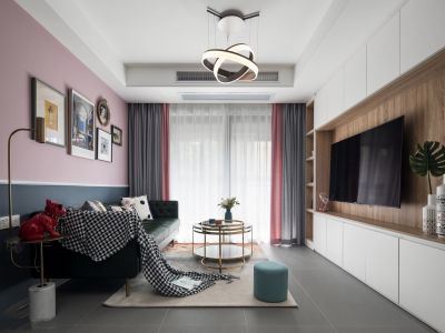 阳光城翡丽公园北欧风三居室97平米设计效果图案例