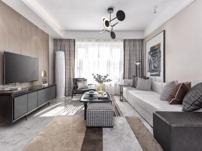 盛邦大都会现代风格134平米装修案例