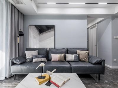 晋愉上江城117平米现代简约三居室装修案例