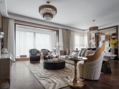 鹿园华府162平轻奢风格四居室装修案例