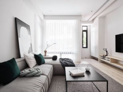 中海·曲江大城102平简约风格二居室装修案例