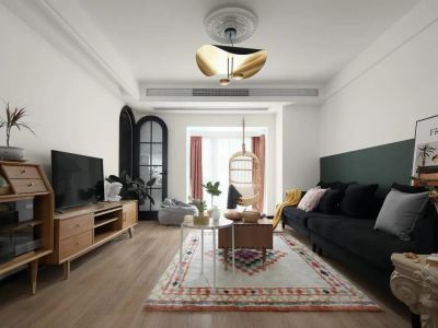 中建国熙台106㎡三居室现代风格装修案例