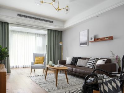 长福麒麟湾北欧风二居室78平米设计效果图案例