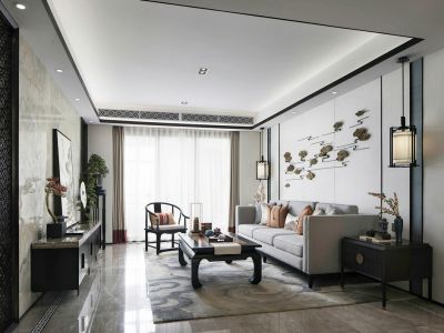 丽雅·江宸新中式风格119平米装修案例