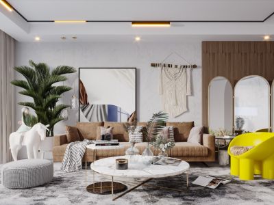 保利堂悦公馆欧式风三居室126平米设计效果图案例