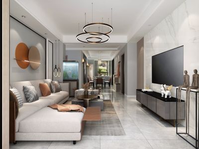 恒大城126平米现代简约三居室装修案例