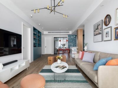 龙登·山居岁月北欧风三居室105平米设计效果图案例