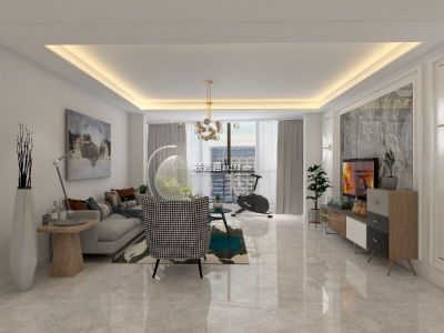 乐天圣苑125平现代简约风格装修案例