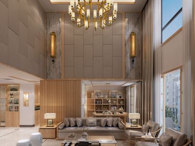 红星海世界观280平方别墅现代装修案例