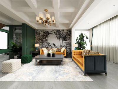 一方天鹅湖350平方别墅美式装修案例