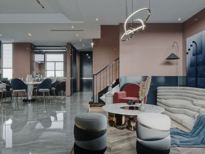 红星海世界观210平方别墅美式装修案例