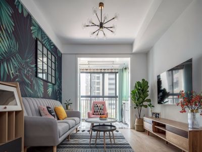 保利朗诗蔚蓝90㎡二居室北欧风格装修案例