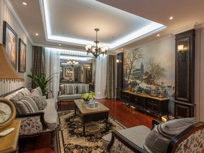 远洋棠悦山水120平三居室古典风格装修案例