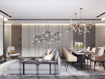 西华龙樾120㎡三居室现代风格装修案例