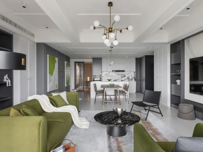 嘉恒有山130㎡三居室美式风格装修案例