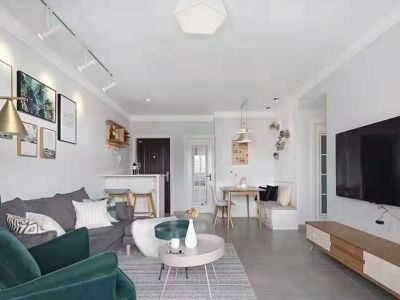 旭辉公元大观北欧风三居室107平米装修图案例