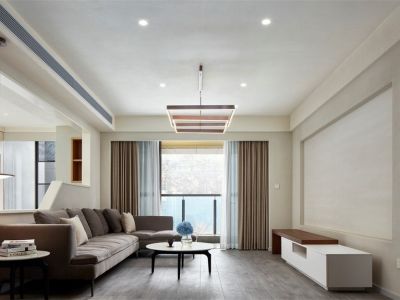 滨江正荣府简约风162平米四居室装修效果图案例