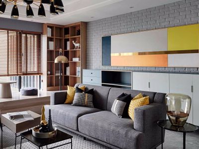 绿城·柳岸晓风简约风三居室111平米设计效果图案例