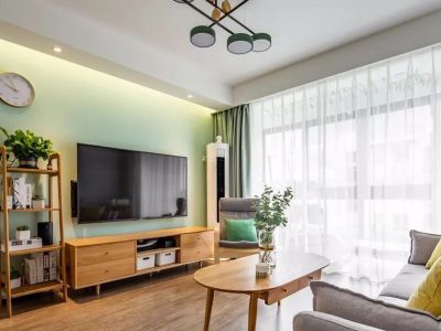 保利紫荆公馆100平现代简约三居室装修案例