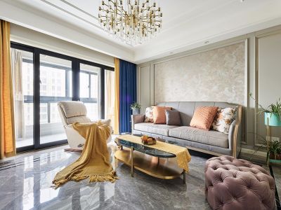 融侨·悦江南美式风三居室133平米设计效果图案例