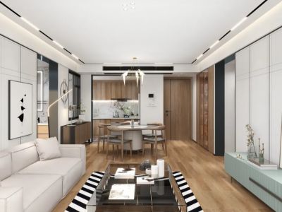 金融街融景城116㎡现代轻奢三居室装修案例