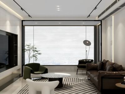 国富沙磁巷108㎡现代简约三居室装修案例