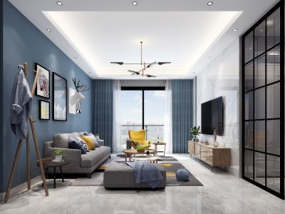 望江悦府89㎡二居室北欧风格装修案例