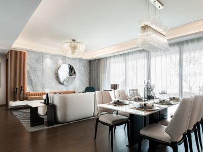 翠屏诚园140㎡三居室现代风格装修案例