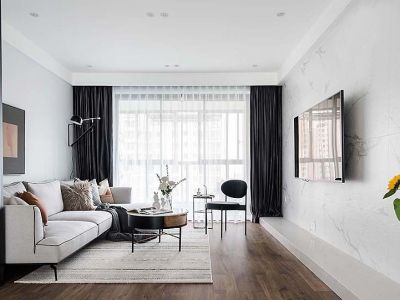 康桥圣菲130㎡三居室北欧风格装修案例