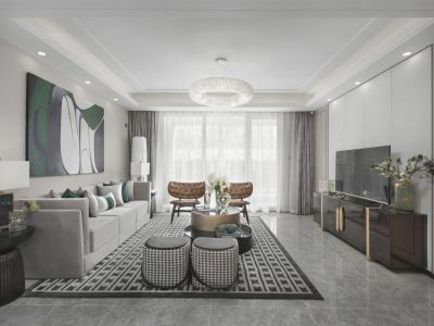 星叶欢乐花园90㎡三居室现代风格装修案例