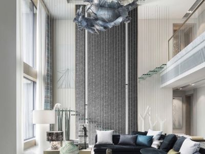 中冶钟鼎山庄340㎡别墅现代风格装修案例