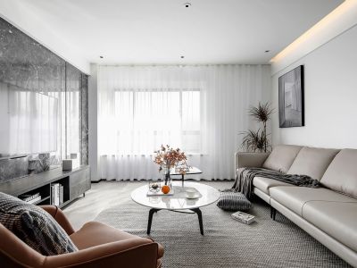 长沙恒大文化旅游城128平现代风格三居室装修案例