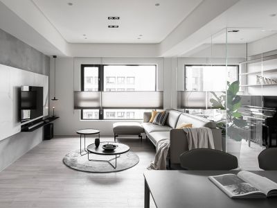 明发国际城132平简约风格三居室装修案例