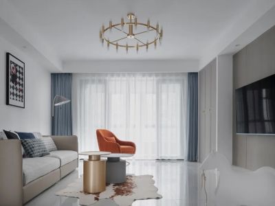 天健城124平现代风格三居室装修案例