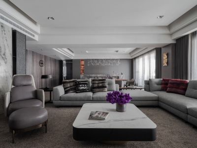 和泓融成府145平轻奢风格三居室装修案例