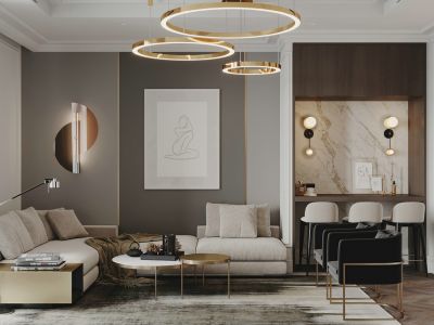 世茂·铂曼135平轻奢风格三居室装修案例