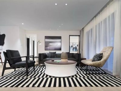 乐华城香榭庄园121平现代风格三居室装修案例