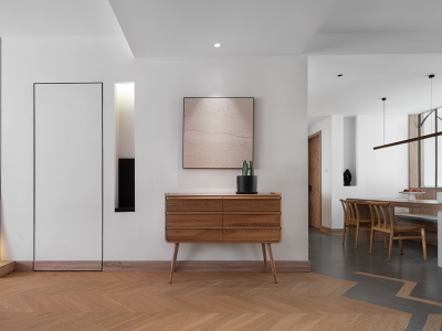 盛唐小京都140㎡三居室极简原木装修案例