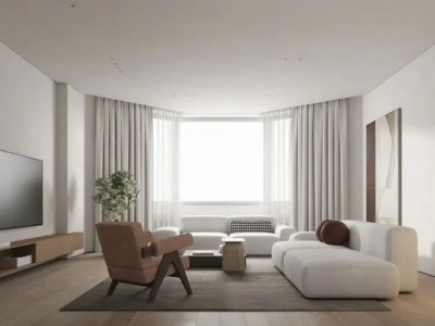 招商臻园130㎡三居室现代风格装修案例