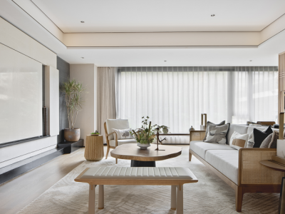 富力城八号园135㎡三居室现代中式装修案例