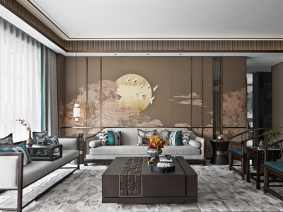 颐和天成220平四居室中式风格装修案例