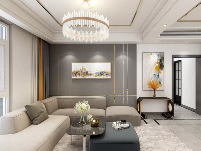 北丰名苑138平三房两厅轻奢风格装修案例