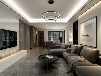 王府景120平现代风格三居室装修案例