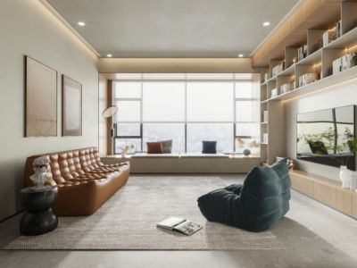 恒大海花岛98平简约风格二居室装修案例