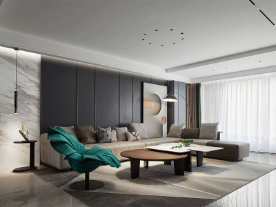 恒大金碧天下136平现代风格三居室装修案例