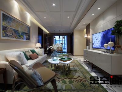 城南公馆混搭风格117平米三室两厅装修案例