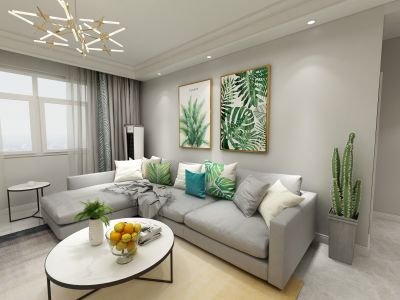 天桥花园北欧风格90平米两室两厅装修案例