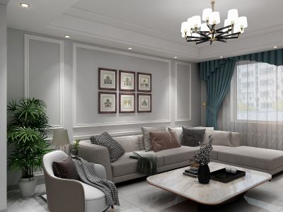 龙泰玺园欧式风格140平米三室两厅装修案例